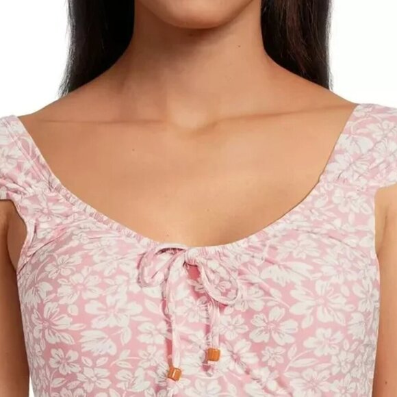 NWT No Boundaries Juniors Bodycon Ruffle Hem Dress, Dusty Rose, size XL (15-17) - Picture 3 of 9